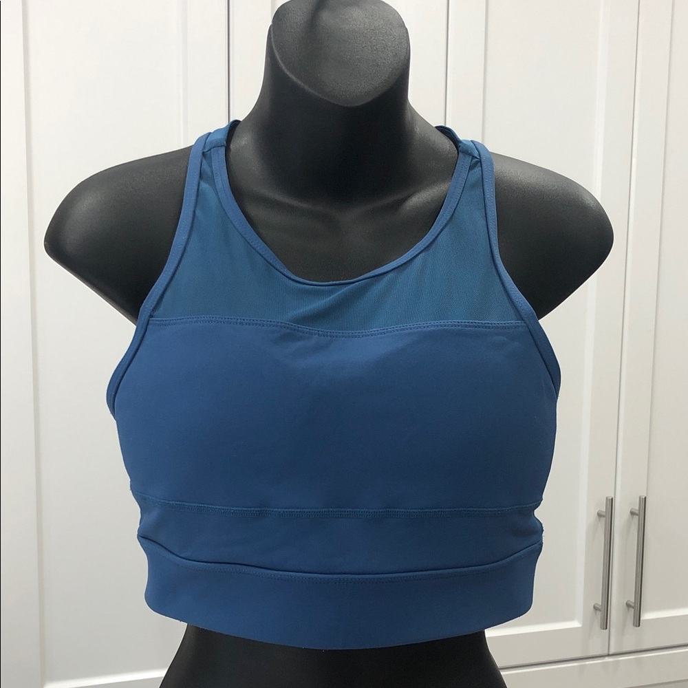 Set of 2 Zyia Racerback Sports Bras – Black & Blue – Women’s Large